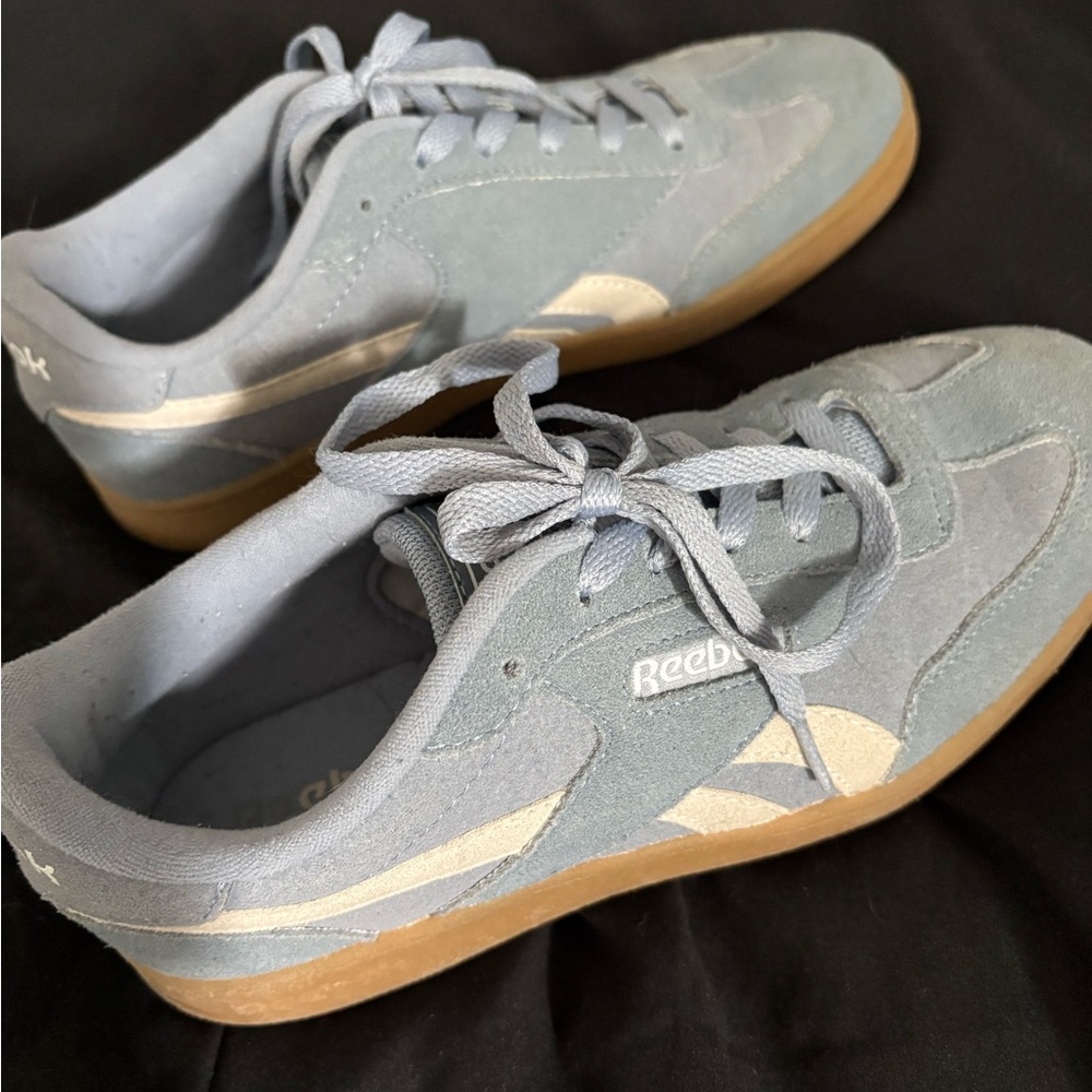 Reebok Light Blue Suede Sneakers with Gum Sole